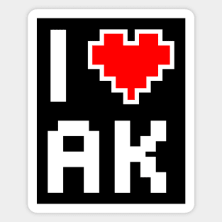 I Love Alaska - Pixel heart for Alaskan gamer Magnet